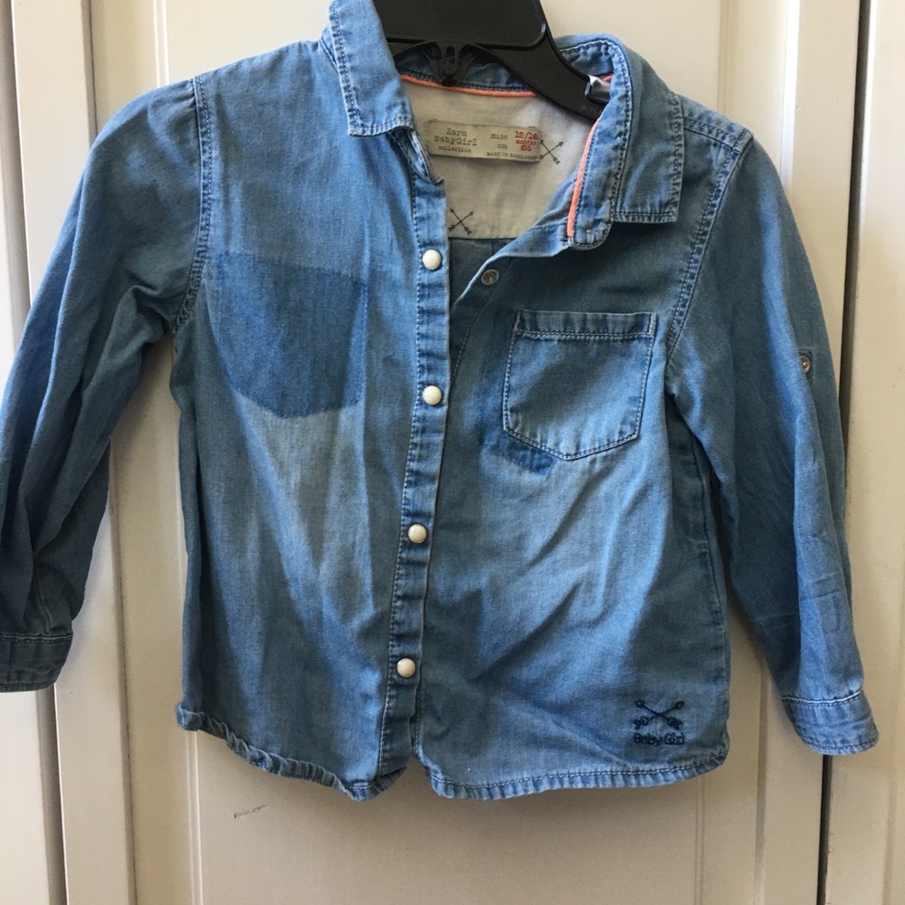 Toddler Zara blue jean shirt